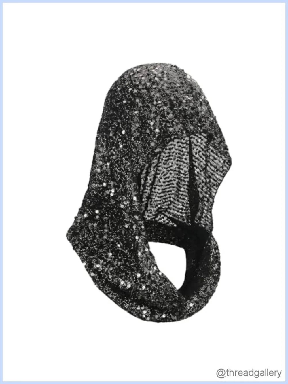 Sequin Rave Hood Scarf for Women, Sparkly Festival Head Wrap